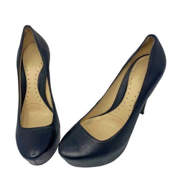 MAX AZRIA Black Leather Hidden Platform 4" Stilettos - Picture 8 of 10